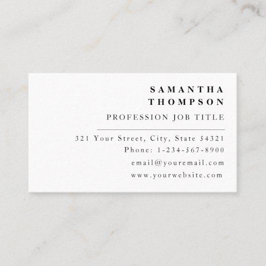 Modern eenvoudig legant minimaal Visitekaartje (Voorkant)