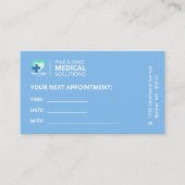 Modern Eenvoudig Lichtblauw Medisch Afsprakenkaartje (Voorkant)