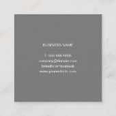 Modern Eenvoudig Lichtgrijs Wit Consultant Vierkante Visitekaartje (Achterkant)