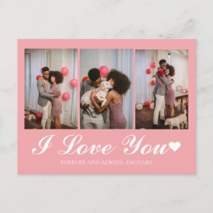 Modern Eenvoudig Liefde Valentijnsdag paar 3 foto Feestdagenkaart