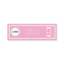 Modern Eenvoudig Logo Blush Roze Witte Haarstylist