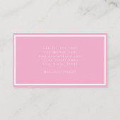 Modern Eenvoudig Logo Blush Roze Witte Kapper Visitekaartje (Achterkant)