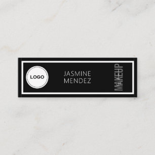 Modern Eenvoudig Logo Zwart Wit Make-up Artiest Mini Visitekaartje
