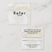 Modern eenvoudig marmeren bedrijf aanbevelingskaartje (Voorkant / Achterkant)