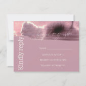 Modern, eenvoudig Mauve Dusty Roos RSVP Kaartje (Voorkant)