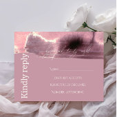 Modern, eenvoudig Mauve Dusty Roos RSVP Kaartje