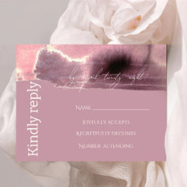 Modern, eenvoudig Mauve Dusty Roos RSVP Kaartje