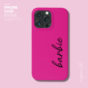 Modern Eenvoudig Meisje Heet Roze Script Naam Mono Case-Mate iPhone Case