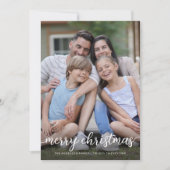 Modern Eenvoudig Merry Christmas met 2 foto's Feestdagenkaart (Voorkant)