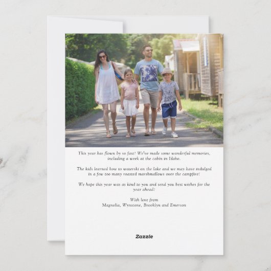 Modern Eenvoudig Merry Christmas met 2 foto's Feestdagenkaart (Achterkant)