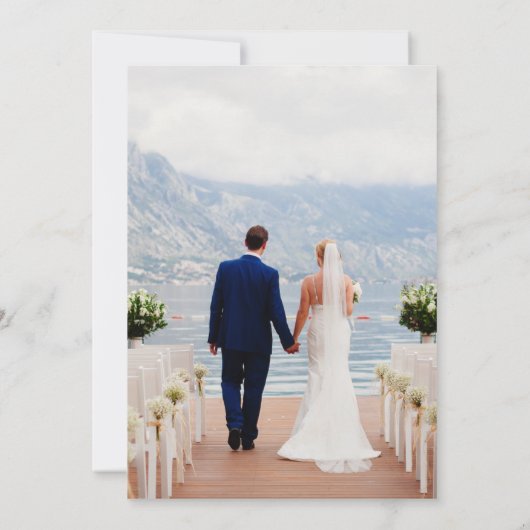 MODERN EENVOUDIG MET 5 AANGEPASTE FOTOBRUILOFT KAART (Achterkant)