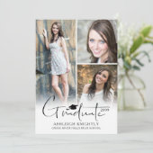 Modern eenvoudig met de hand geletterd Afstuderen  Aankondiging (Staand voorkant)