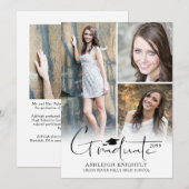 Modern eenvoudig met de hand geletterd Afstuderen  Aankondiging (Voorkant / Achterkant)