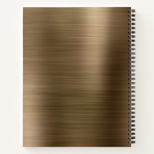 Modern eenvoudig metaal geborsteld goud notitieboek (Achterkant)