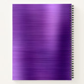 Modern eenvoudig metalen geborsteld Paarse Notitieboek (Achterkant)