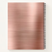 Modern eenvoudig Metallic geborsteld Roos Goud Notitieboek (Achterkant)