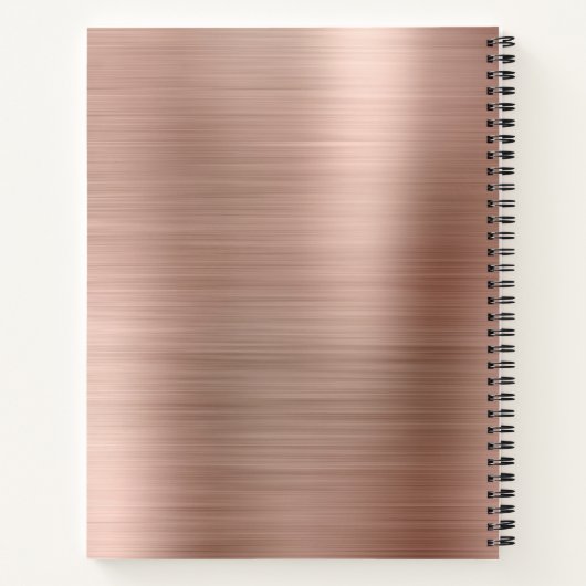 Modern eenvoudig Metallic geborsteld Roos Goud Notitieboek (Achterkant)