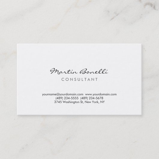 Modern eenvoudig minimaal consultant Visitekaartje (Voorkant)