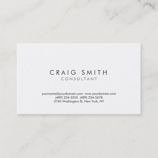 Modern eenvoudig minimaal consultant Visitekaartje (Voorkant)