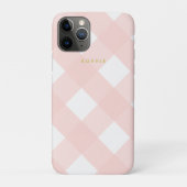 Modern Eenvoudig Minimaal Girly Blush Roze Gingham Case-Mate iPhone Case (Achterkant)