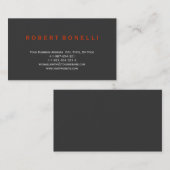 Modern eenvoudig minimaal grijs standaard Visiteka Visitekaartje (Voorkant / Achterkant)