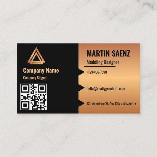 Modern Eenvoudig Minimaal QR Code Social Media Zwa Visitekaartje (Achterkant)