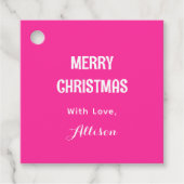 Modern Eenvoudig Minimaal Schattige Helder Roze Bedankjes Labels (Voorkant)