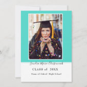 Modern Eenvoudig Minimal Aqua Blauwgroen blauw afs Aankondiging (Voorkant)