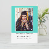 Modern Eenvoudig Minimal Aqua Blauwgroen blauw afs Aankondiging (Staand voorkant)