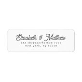 Modern eenvoudig minimalistisch adres voor bruilof etiket (Voorkant)