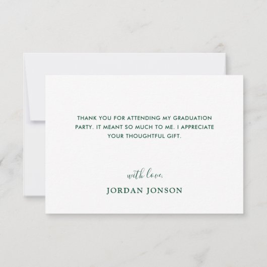 Modern eenvoudig minimalistisch Afstuderen Bedankkaart (Achterkant)