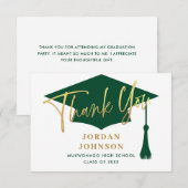 Modern eenvoudig minimalistisch Afstuderen Bedankkaart (Voorkant / Achterkant)