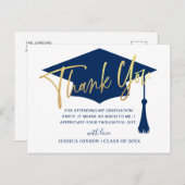 Modern eenvoudig minimalistisch Afstuderen Dank u Aankondigingskaart (Voorkant / Achterkant)