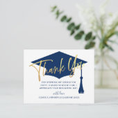 Modern eenvoudig minimalistisch Afstuderen Dank u Aankondigingskaart (Staand voorkant)