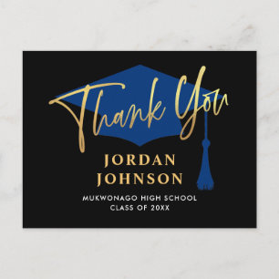 Modern eenvoudig minimalistisch Afstuderen Dank u Aankondigingskaart