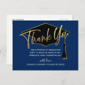 Modern eenvoudig minimalistisch Afstuderen Dank u Aankondigingskaart (Voorkant / Achterkant)