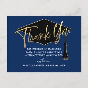 Modern eenvoudig minimalistisch Afstuderen Dank u Aankondigingskaart