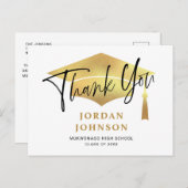 Modern eenvoudig minimalistisch Afstuderen Dank u Aankondigingskaart (Voorkant / Achterkant)