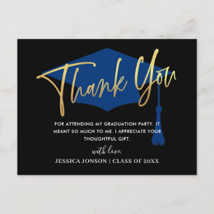 Modern eenvoudig minimalistisch Afstuderen Dank u Aankondigingskaart