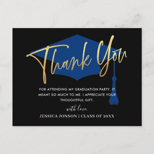Modern eenvoudig minimalistisch Afstuderen Dank u Aankondigingskaart (Voorkant)