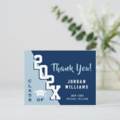 Modern eenvoudig minimalistisch Afstuderen Dank u Briefkaart (Staand voorkant)