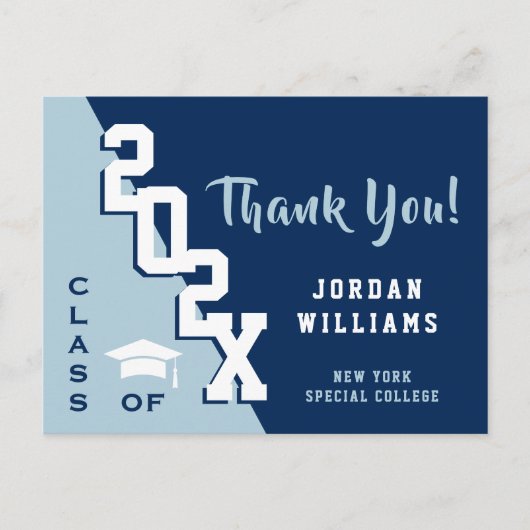 Modern eenvoudig minimalistisch Afstuderen Dank u Briefkaart (Voorkant)