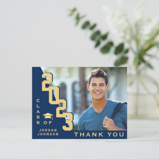 Modern eenvoudig minimalistisch Afstuderen Dank u Briefkaart (Staand voorkant)