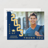 Modern eenvoudig minimalistisch Afstuderen Dank u Briefkaart (Voorkant / Achterkant)