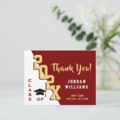 Modern eenvoudig minimalistisch Afstuderen Dank u Briefkaart (Staand voorkant)