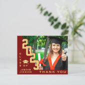 Modern eenvoudig minimalistisch Afstuderen Dank u Briefkaart (Staand voorkant)