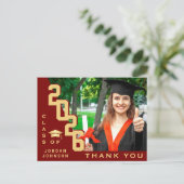 Modern eenvoudig minimalistisch Afstuderen Dank u Briefkaart (Staand voorkant)