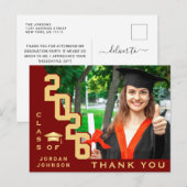 Modern eenvoudig minimalistisch Afstuderen Dank u Briefkaart (Voorkant / Achterkant)