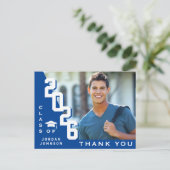 Modern eenvoudig minimalistisch Afstuderen Dank u Briefkaart (Staand voorkant)
