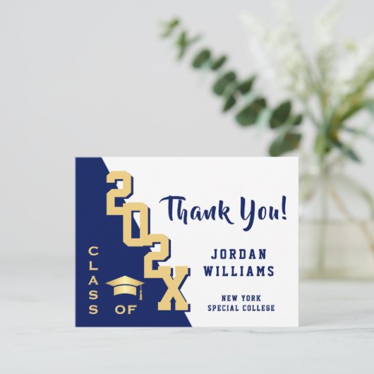 Modern eenvoudig minimalistisch Afstuderen Dank u Briefkaart (Staand voorkant)